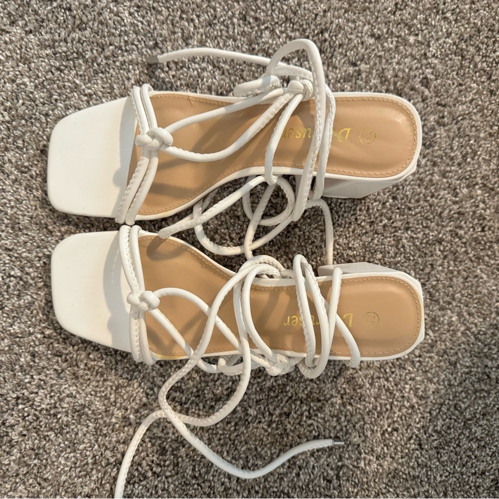 White Strappy Sandal Heel